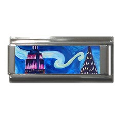 Starry Night In New York Van Gogh Manhattan Chrysler Building And Empire State Building Superlink Italian Charm (9mm) by Mog4mog4