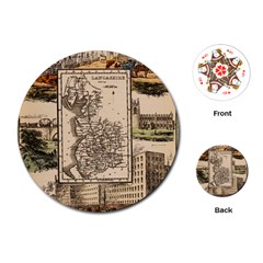 Antique Map Railway Lines Railway Train Char Playing Cards Single Design (round) by Mog4mog4