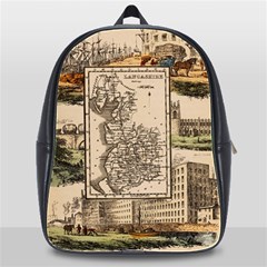 Antique Map Railway Lines Railway Train Char School Bag (xl) by Mog4mog4