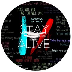 Stay Alive Wooden Bottle Opener (round) by Bakwanart