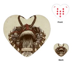 Christmas Dark Demon Evil Horror Krampus Playing Cards Single Design (heart) by Bakwanart