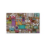 Pattern Design Art Techno Dj Music Retro Music Device Sticker (Rectangular) Front