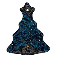 Position Of The Constellations Illustration Star Blue Christmas Tree Ornament (two Sides) by Bakwanart