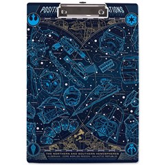 Position Of The Constellations Illustration Star Blue A4 Acrylic Clipboard by Bakwanart