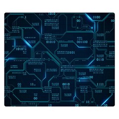 Technology Computer Circuit Boards Electricity Cpu Binary Two Sides Premium Plush Fleece Blanket (small) by Bakwanart