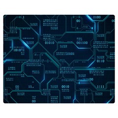 Technology Computer Circuit Boards Electricity Cpu Binary Premium Plush Fleece Blanket (medium) by Bakwanart