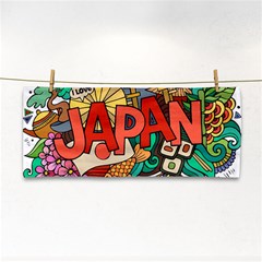 Earthquake And Tsunami Drawing Japan Illustration Hand Towel by Vaneshart