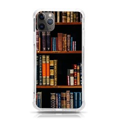 Assorted Title Of Books Piled In The Shelves Assorted Book Lot Inside The Wooden Shelf Iphone 11 Pro Max 6 5 Inch Tpu Uv Print Case by 99art