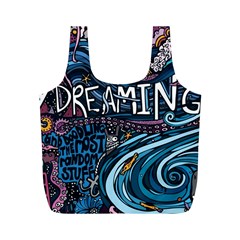 Graffiti Art Psychedelic Art Graphic Design Modern Art Full Print Recycle Bag (m) by 99art