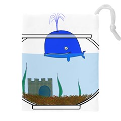 Wal-fish-small-world-lake-sea Drawstring Pouch (5xl) by 99art