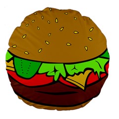 Hamburger-cheeseburger-fast-food Large 18  Premium Round Cushions by 99art