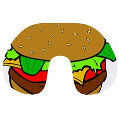 Hamburger-cheeseburger-fast-food Travel Neck Pillow by 99art