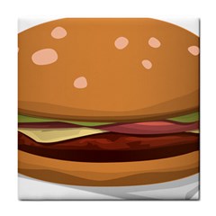 Hamburger-cheeseburger-burger-lunch Tile Coaster by 99art