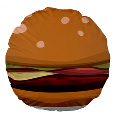 Hamburger-cheeseburger-burger-lunch Large 18  Premium Round Cushions by 99art