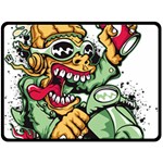 Scooter-motorcycle-graffiti Two Sides Fleece Blanket (Large) 80 x60  Blanket Front