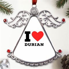 I Love Durian Metal Angel With Crystal Ornament by ilovewhateva