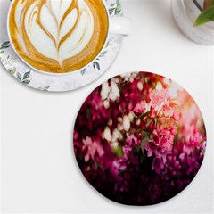 Pink Flower Uv Print Round Tile Coaster by artworkshop