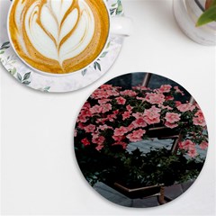 Pink Peony  Flower Uv Print Round Tile Coaster by artworkshop