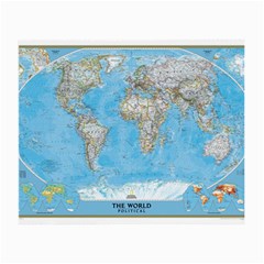 Blue White And Green World Map National Geographic Small Glasses Cloth by B30l