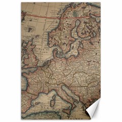 Old Vintage Classic Map Of Europe Canvas 20  X 30  by B30l