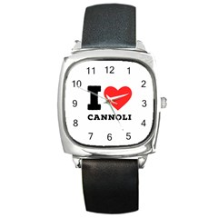 I Love Cannoli  Square Metal Watch by ilovewhateva