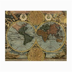 Vintage World Map Travel Geography Small Glasses Cloth (2 Sides) by B30l