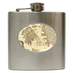 Map Of Greece Archipelago Hip Flask (6 Oz) by B30l