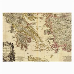 Map Of Greece Archipelago Large Glasses Cloth by B30l