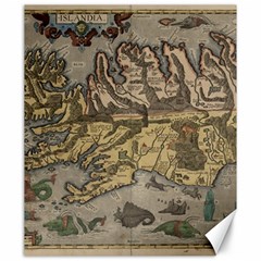 Iceland Cartography Map Renaissance Canvas 20  X 24  by B30l