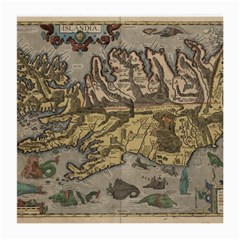 Iceland Cartography Map Renaissance Medium Glasses Cloth (2 Sides) by B30l