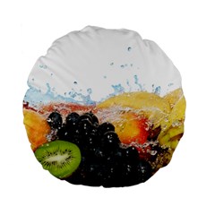 Variety Of Fruit Water Berry Food Splash Kiwi Grape Standard 15  Premium Round Cushions by B30l