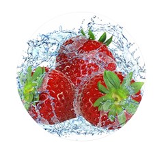 Red Strawberries Water Squirt Strawberry Fresh Splash Drops Mini Round Pill Box by B30l