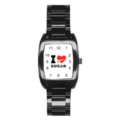 I Love Sugar  Stainless Steel Barrel Watch by ilovewhateva