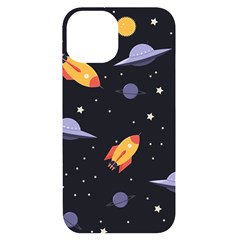 Cosmos Rockets Spaceships Ufos Iphone 14 Black Uv Print Case by Cowasu