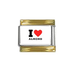 I Love Almond  Gold Trim Italian Charm (9mm) by ilovewhateva