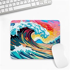 Ai Generated Waves Ocean Sea Tsunami Nautical Blue Sea (2) Small Mousepad by Cowasu