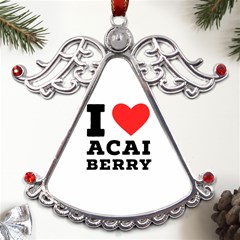 I Love Acai Berry Metal Angel With Crystal Ornament by ilovewhateva