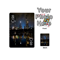 New York Night Central Park Skyscrapers Skyline Playing Cards 54 Designs (mini) by Cowasu