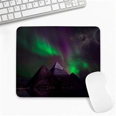 Fantasy Pyramid Mystic Space Aurora Large Mousepad by Cowasu