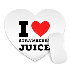 I Love Strawberry Juice Heart Mousepad by ilovewhateva