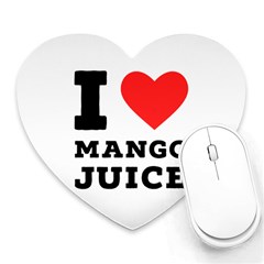 I Love Mango Juice  Heart Mousepad by ilovewhateva