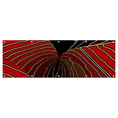 Red Gold Black Voracious Plant Leaf Banner And Sign 12  X 4  by Bangk1t