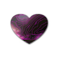 Pink Storm Pink Lightning Rubber Coaster (heart) by Bangk1t