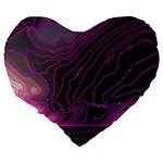 Pink Storm Pink Lightning Large 19  Premium Flano Heart Shape Cushions Back