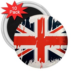 Union Jack England Uk United Kingdom London 3  Magnets (10 Pack)  by Bangk1t