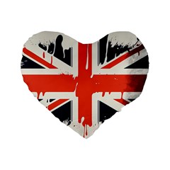 Union Jack England Uk United Kingdom London Standard 16  Premium Heart Shape Cushions by Bangk1t