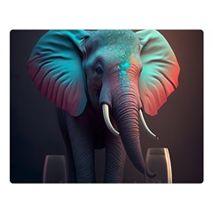 Elephant Tusks Trunk Wildlife Africa Premium Plush Fleece Blanket (large) by Ndabl3x