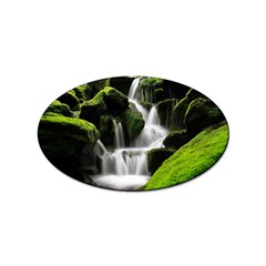 Waterfall Moss Korea Mountain Valley Green Forest Sticker Oval (100 Pack) by Ndabl3x