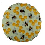 Honey Bee Bees Pattern Large 18  Premium Round Cushions Back