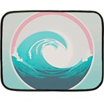 Waves Tidal Ocean Sea Tsunami Wave Minimalist Two Sides Fleece Blanket (Mini) 35 x27  Blanket Front